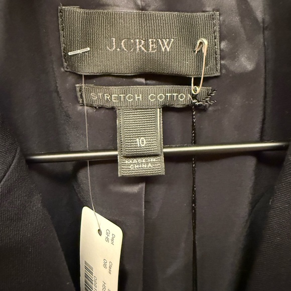 J. Crew Stretch Cotton Navy Blazer Size 10 - Picture 3 of 4